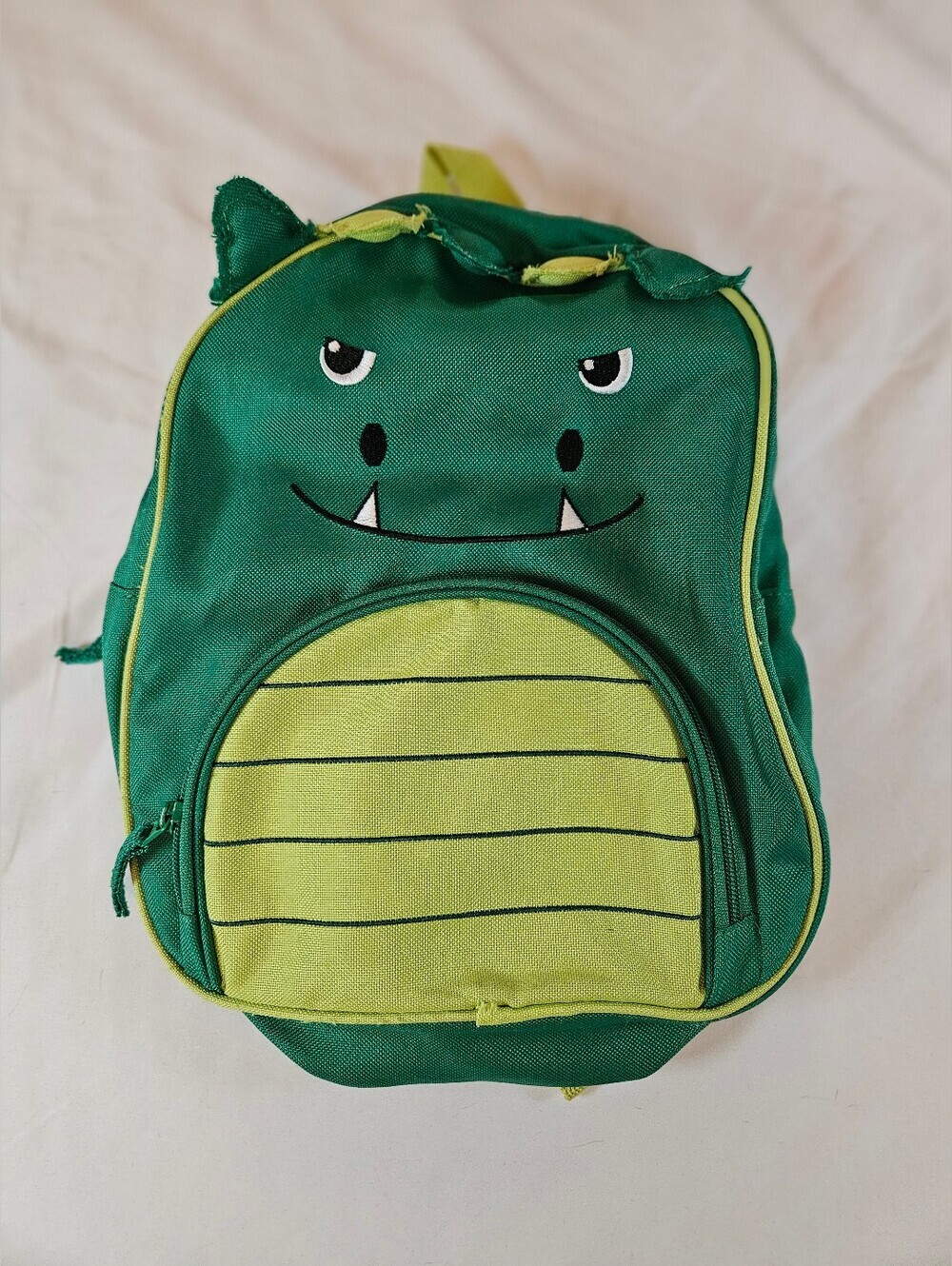 Old Navy Boys Green Dragon Zip Up Backpack With Adjustable Straps One Size